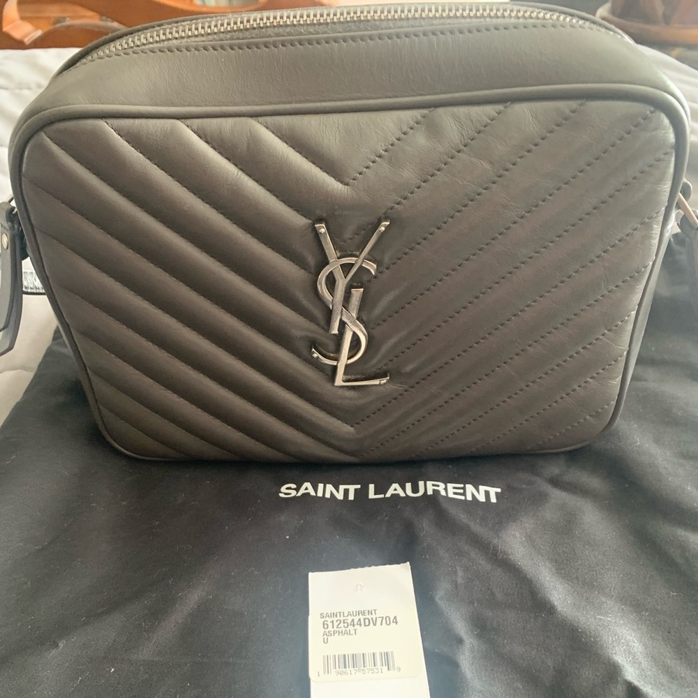 Saint Laurent sand gray color Quilted camera Bag